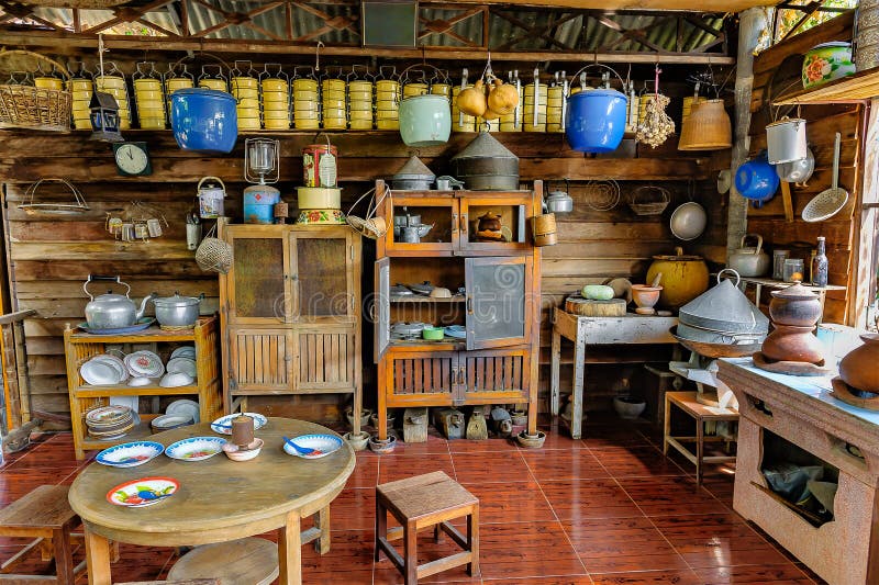 Old Traditional of Thai Kitchen Stock Image - Image of thai, kitchen ...