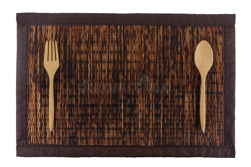 Thai Little Mat Set Fork Spoon Stock Photos Free & RoyaltyFree Stock