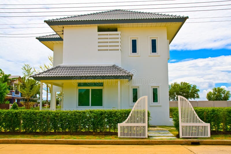 Thai modern style house from front