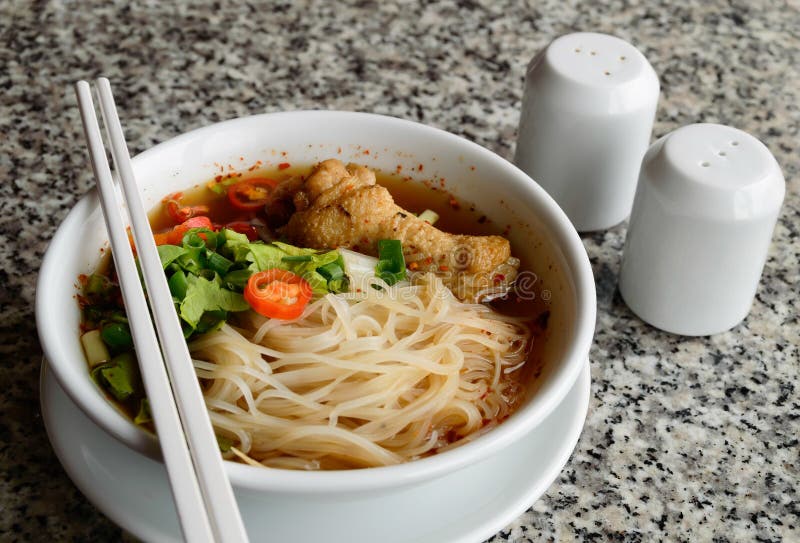Thai noodle soup stock photo. Image of noodles, gourmet 32887496