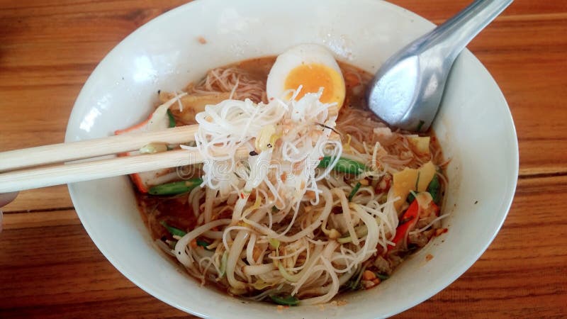 Thai tomyum noodle for lunch. Thai tomyum noodle for lunch
