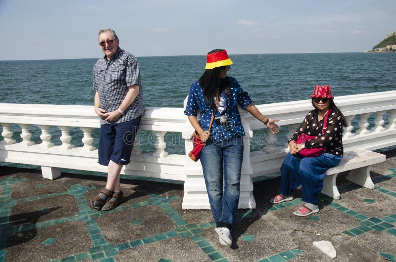 Thai people and foreigner travelers visit travel and posing for take photo at view point