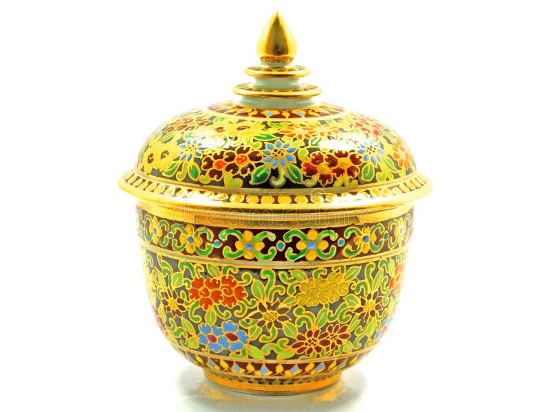 Thai Porcelain Five Colours Stock Photo Image of domestic, painted
