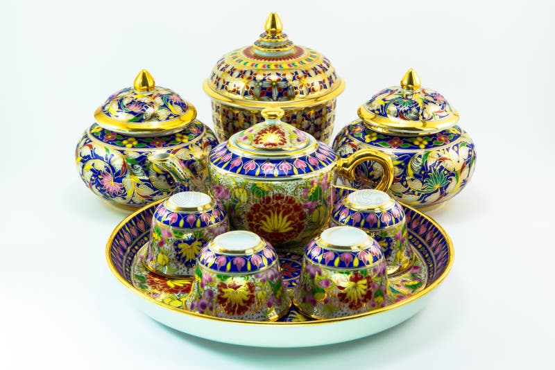 Thai porcelain pottery stock image. Image of traditional 31234429
