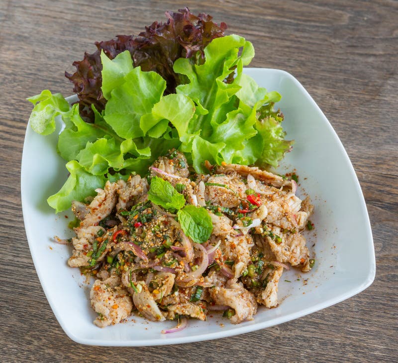 Thai Pork Salad stock images