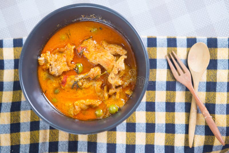 Thai Red Chili Panang Curry with Pork Stock Photo Image of closeup