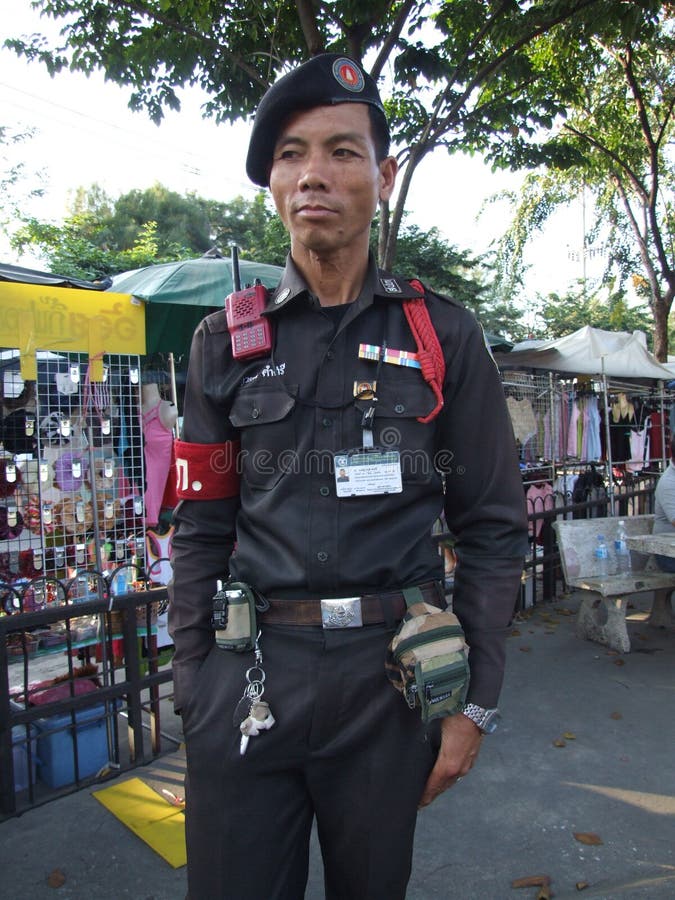 Thai Security Guard, Bangkok. Editorial Photography Image 14936847