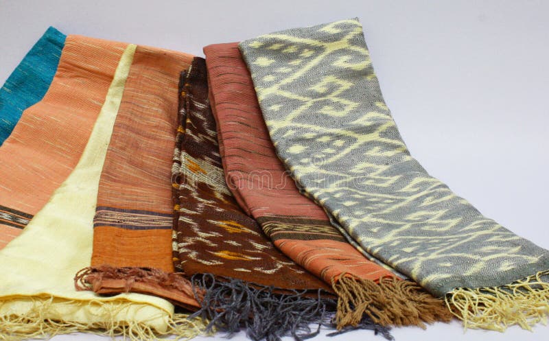 Thai silk pattern, design, texture, thread, cocoon, tool and equipment. royalty free stock photo