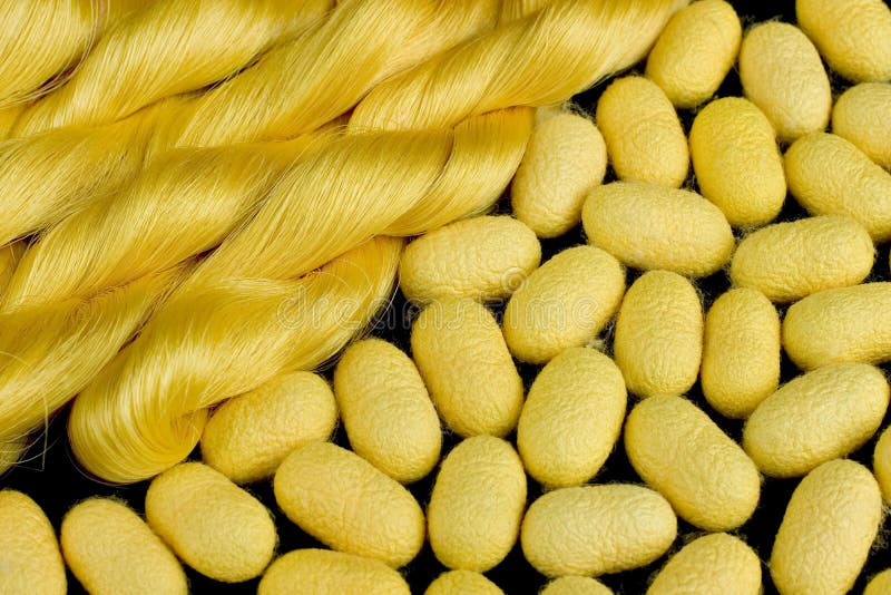 Thai silk pattern, design, texture, thread, cocoon, tool and equipment. stock images