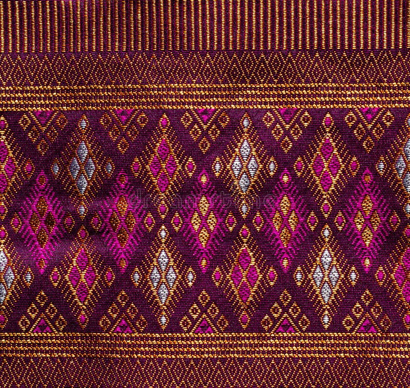 Thai silk stock image. Image of line, handwork, flower 60202995