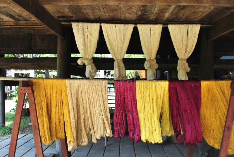 Thai silk thread royalty free stock images