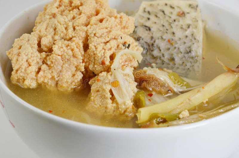 Thai spicy fish eggs soup stock image. Image of finger 49321735