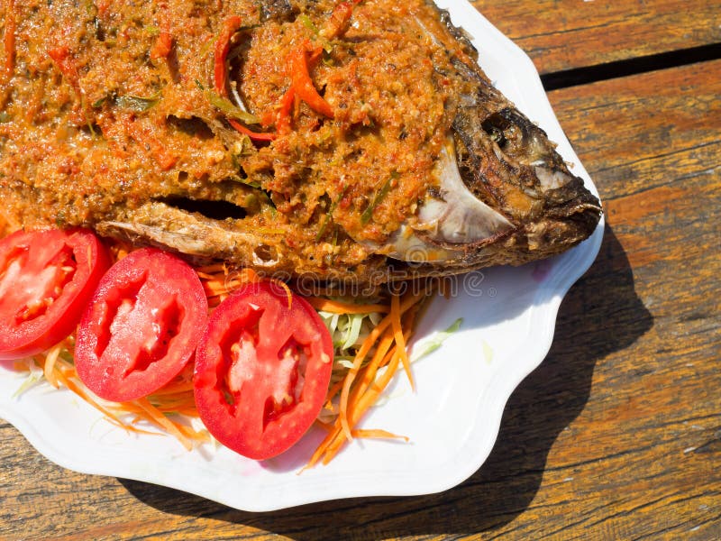 Thai spicy fried fish. stock image. Image of asian, cuisine 83893021
