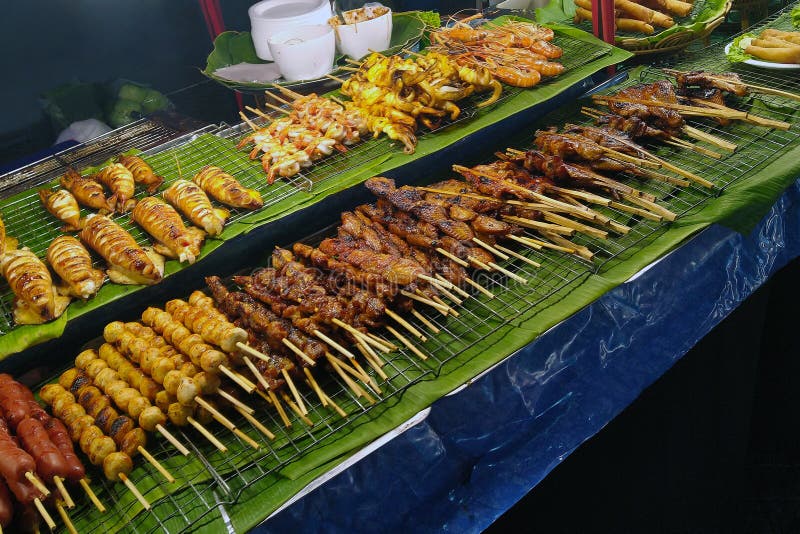 Thai street food stock image. Image of skewer, bangkok - 168622595