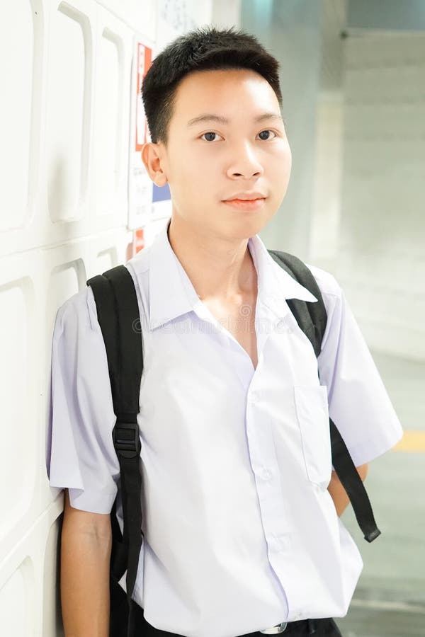 Thai student in uniform stock image. Image of close - 169815245