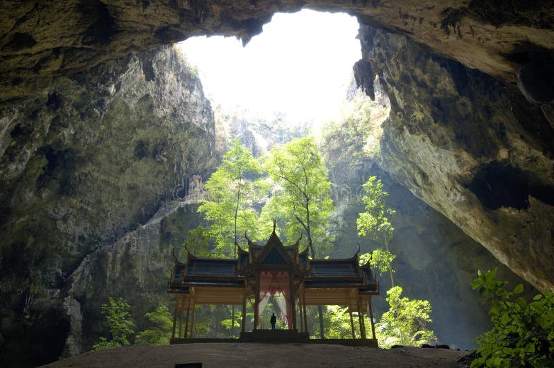 Thai stye pavilion in a cave.