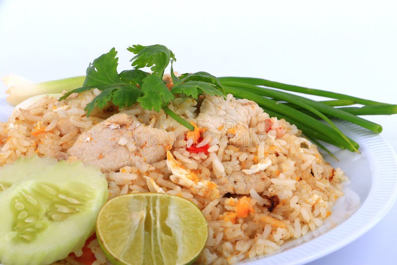 Thai Style Fried Rice with Pork in Bangkok, Thailand Stock Image