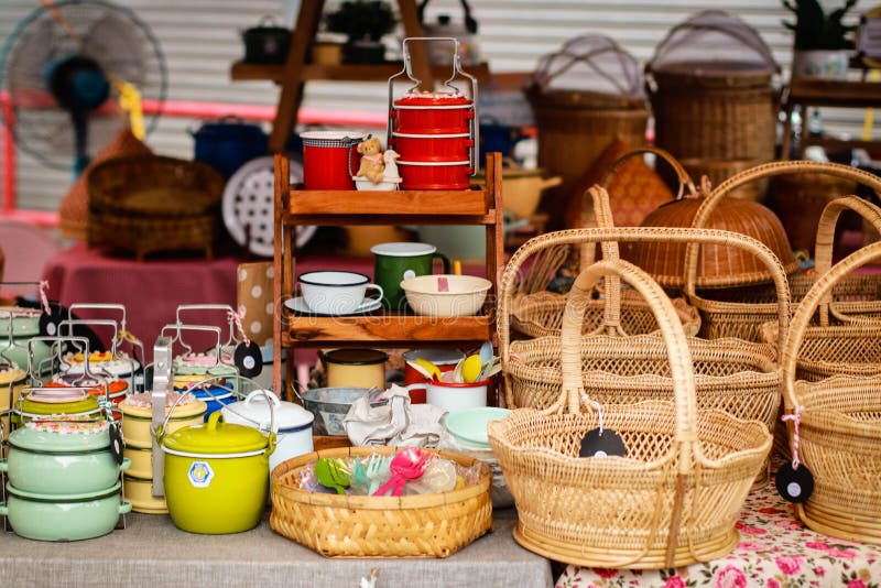 Thai style handmade basket stock photo. Image of basket 105472846
