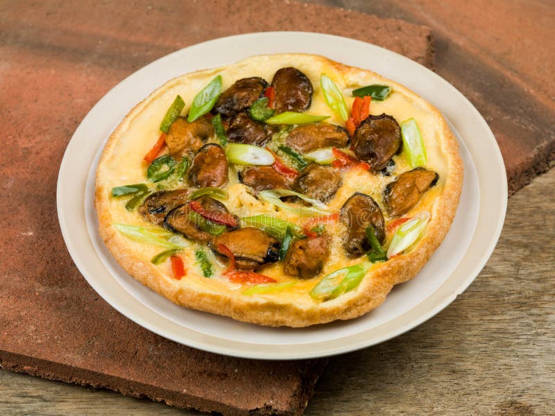 Thai Style Mussel Breakfast Omelette Stock Photo Image of fried, thai