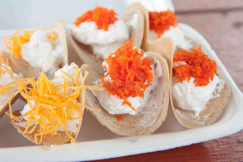 Thai Sweet Crispy cream royalty free stock images