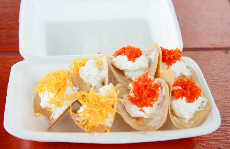 Thai Sweet Crispy cream stock image