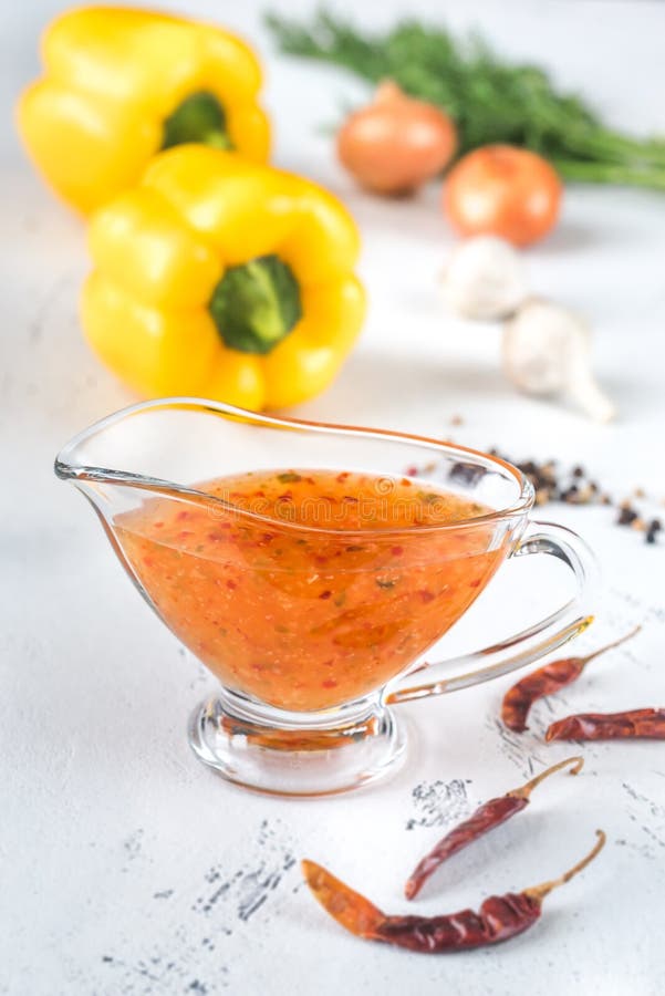 Thai Sweet and Sour Sauce with Ingredients Stock Image Image of