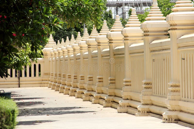 Thai temple concrete fence stock photo. Image of thai 41950914