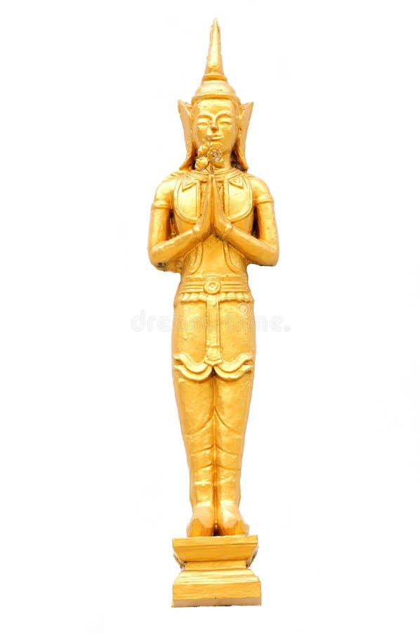 Thai Temple God in Gold isolated