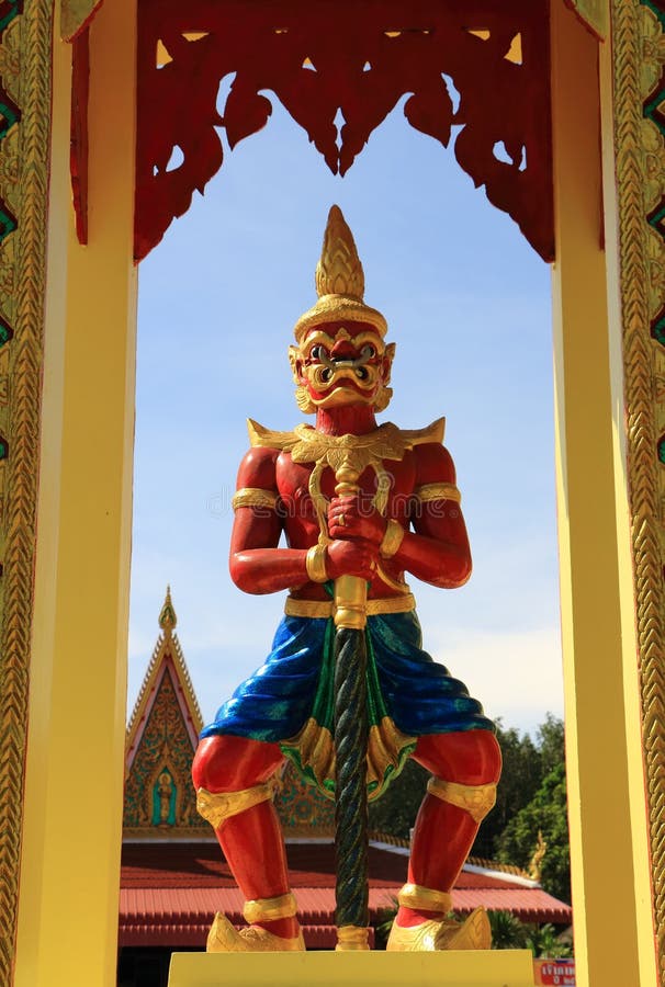Thai temple guard stock image. Image of believe, design 46609495
