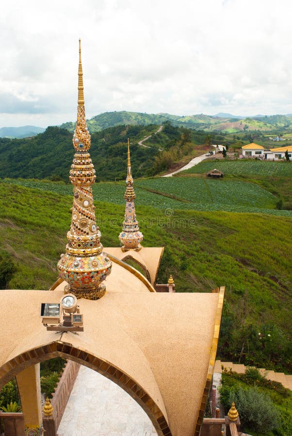 Thai temple on hight mountain.