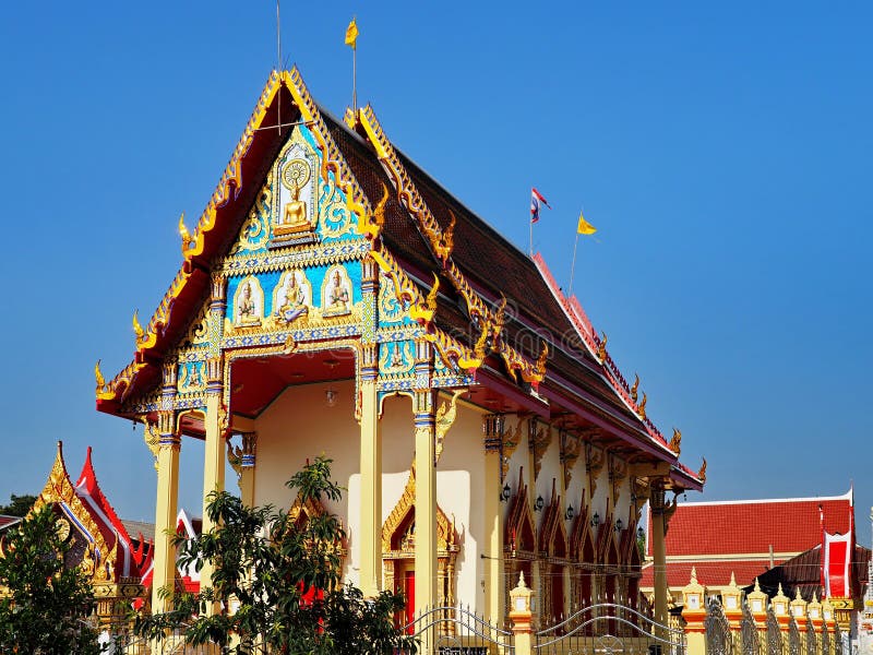Thai temple Wat Salee Kopitaram in peaceful surrounding stock image Thai temple Wat Salee Kopitaram in peaceful surrounding stock image