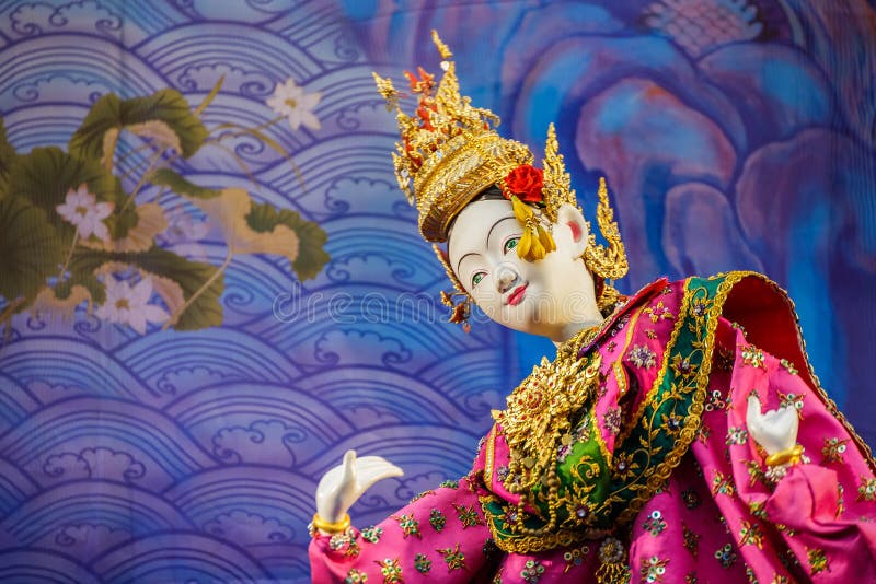 Thai Traditional Small Puppet. Thai traditional puppet performed in Songkran festival to calebrate Thai traditional new years stock photo Thai Traditional Small Puppet. Thai traditional puppet performed in Songkran festival to calebrate Thai traditional new years stock photo