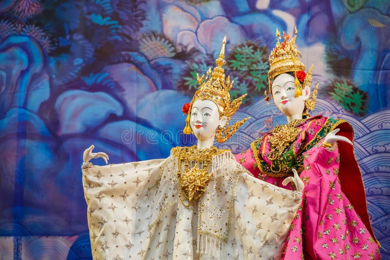 Thai Traditional Small Puppet. Thai traditional puppet performed in Songkran festival to calebrate Thai traditional new years royalty free stock photo Thai Traditional Small Puppet. Thai traditional puppet performed in Songkran festival to calebrate Thai traditional new years royalty free stock photo