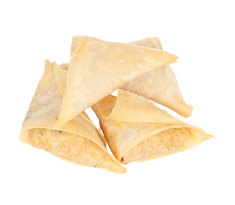 Thai Triangles Snack Fried Isolated on the White Stock Image Image of