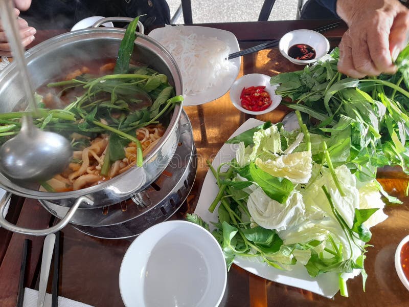 Thai vegetarian hot pot stock image. Image of vegetarian 246462581