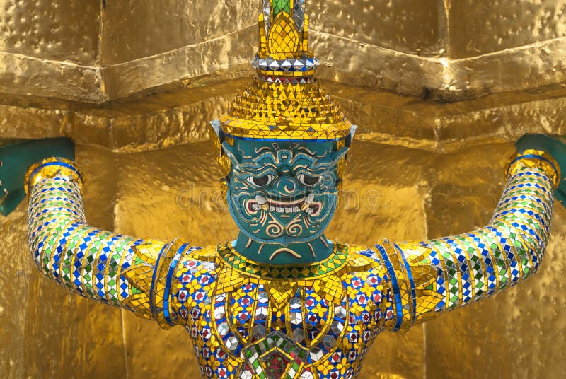 Thailand Bangkok,Wat phra Kaew,temple,Detail ornamentation of statue