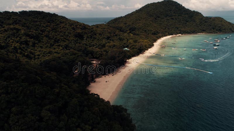 Thailand coral island drone shot
