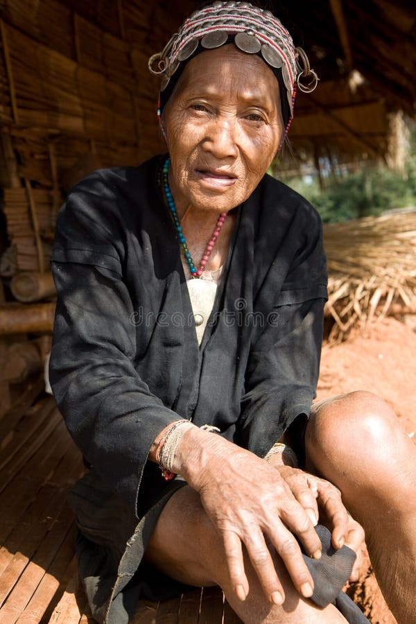 Thailand, eine alte Frau von der Akha-Ethnie stockfotos Thailand, eine alte Frau von der Akha-Ethnie stockfotos
