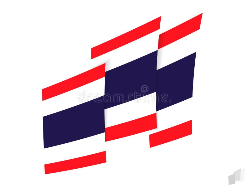 Thailand Flag in an Abstract Ripped Design. Modern Design of the