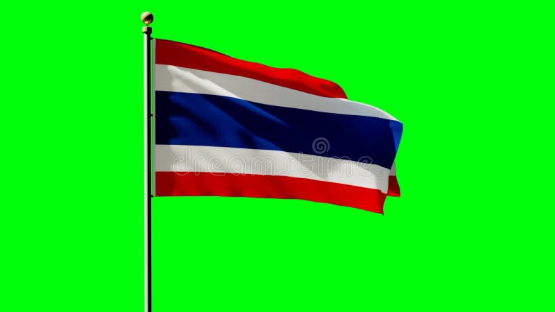 Thailand Flag 3D Animation with Green Screen Stock Footage - Video of thai,  video: 89945258