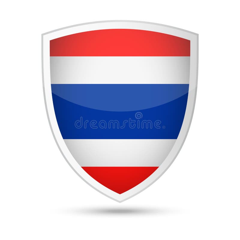 Thailand Flag Vector Shield Icon Stock Illustration ...