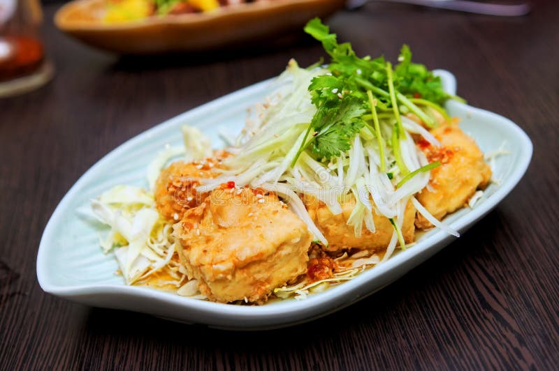 Thailand fried bean curd stock image. Image of ingredient 13229631