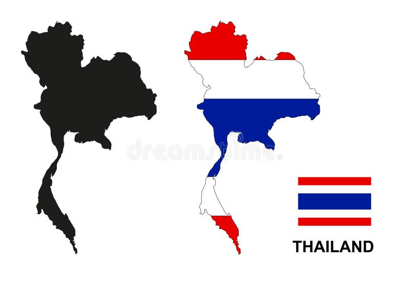 Thailand Kartenvektor Thailand Flaggenvektor Lokalisiertes Thailand Vektor Abbildung Illustration Von Flaggenvektor Kartenvektor