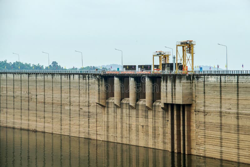 Thailand Dam Wall in North East Stock Image Image of white, khun
