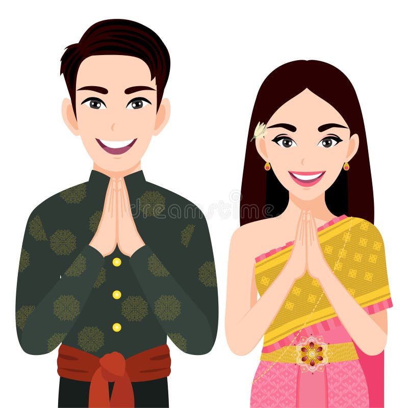 Traditional Wai Greeting Thailand Stock Illustrations – 26 Traditional ...
