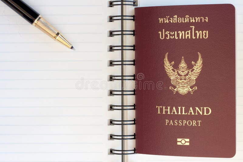 Thailand passport and pen stock image. Image of state 20812085