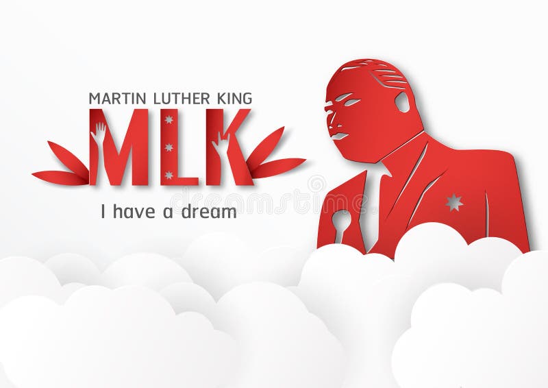 Thailand, Udonthani - January 16, 2019 : Happy Martin Luther King Jr. Day with paper cut and craft style. Vector illustration for stock illustration Thailand, Udonthani - January 16, 2019 : Happy Martin Luther King Jr. Day with paper cut and craft style. Vector illustration for stock illustration