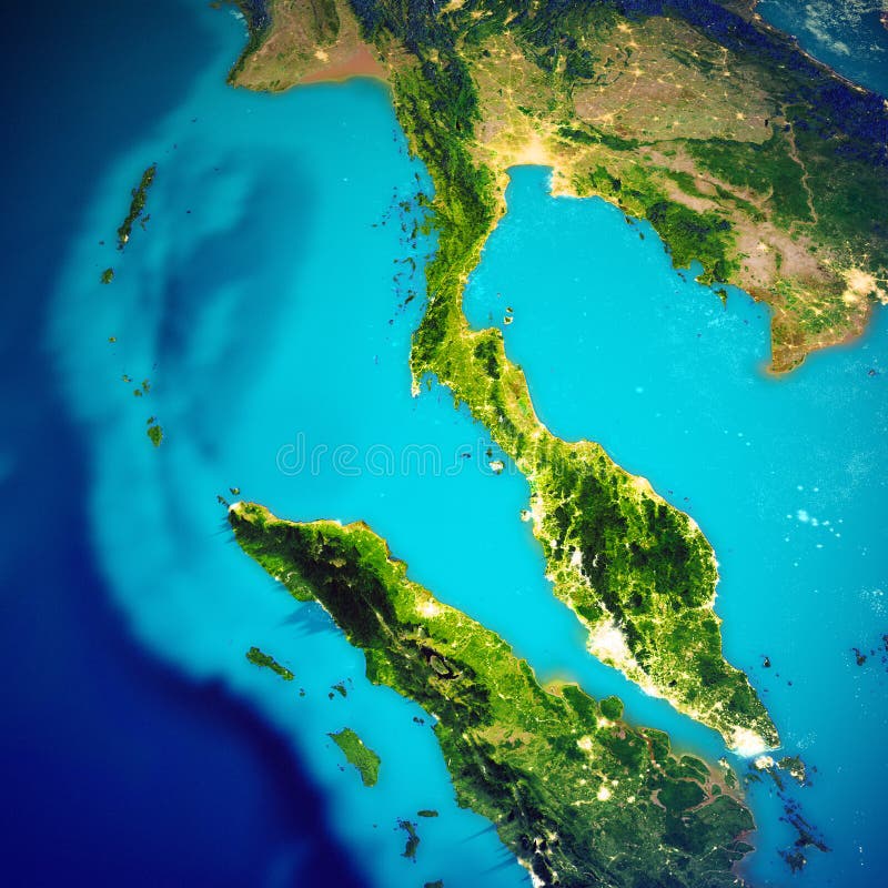 Thailand- Und Malaysia-Karte Stockbild - Bild von inseln, blau: 134529067