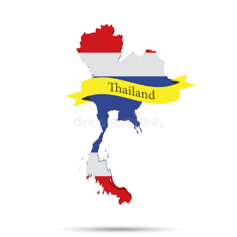 Thailand översikt och band på vit bakgrund royaltyfri illustrationer Thailand översikt och band på vit bakgrund royaltyfri illustrationer