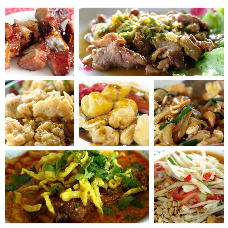 Thailändische Nahrungsmittelcollage